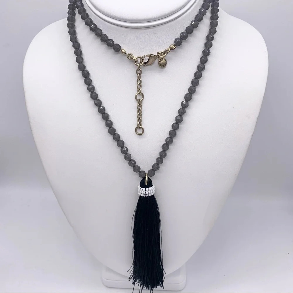 J. Crew Beaded Tassel Pendant Necklace